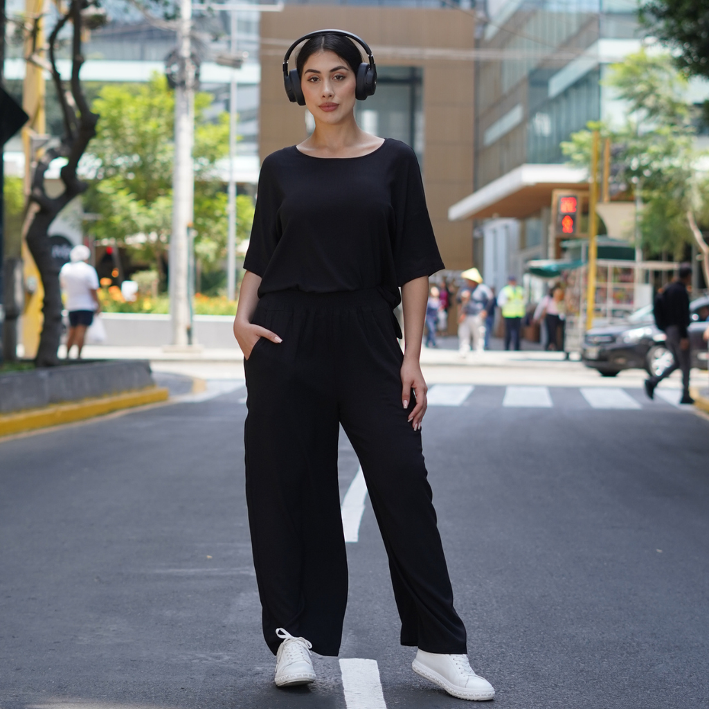 Conjunto Deportivo Mujer Dual OPT OD128 Negro Completo | Lino