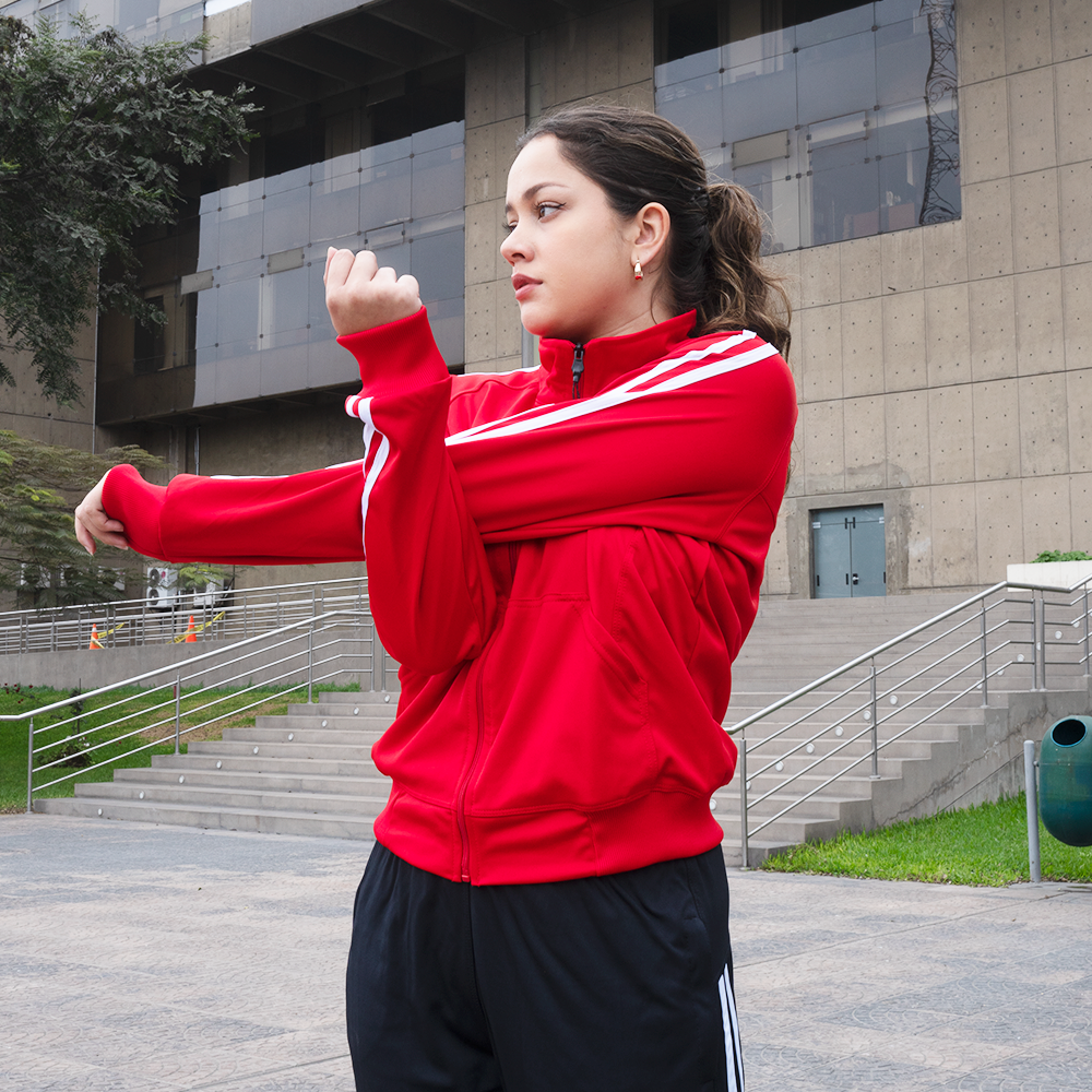 Buzo Conjunto Mujer Deportivo OPT OD78 Rojo Perú/Negro