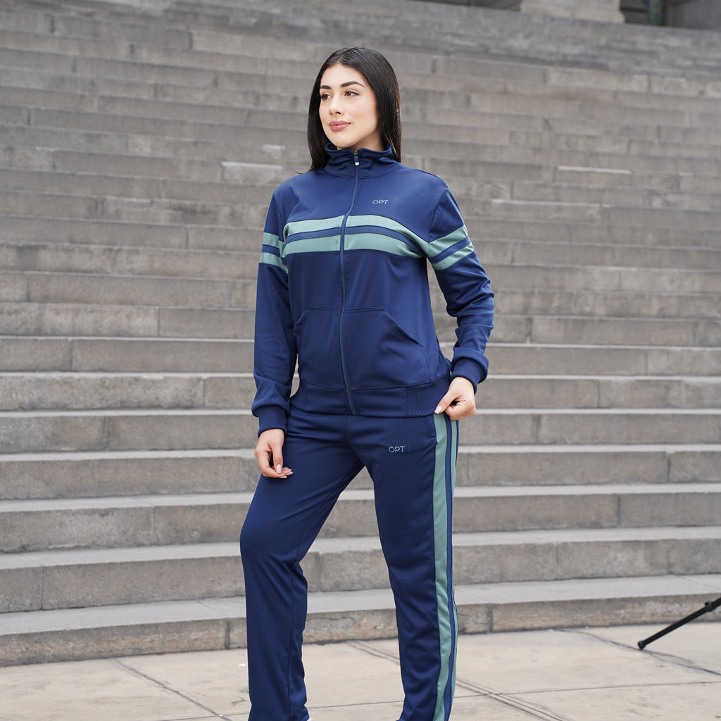 Buzo Conjunto Mujer Deportivo OPT OD127 Azul / Verde