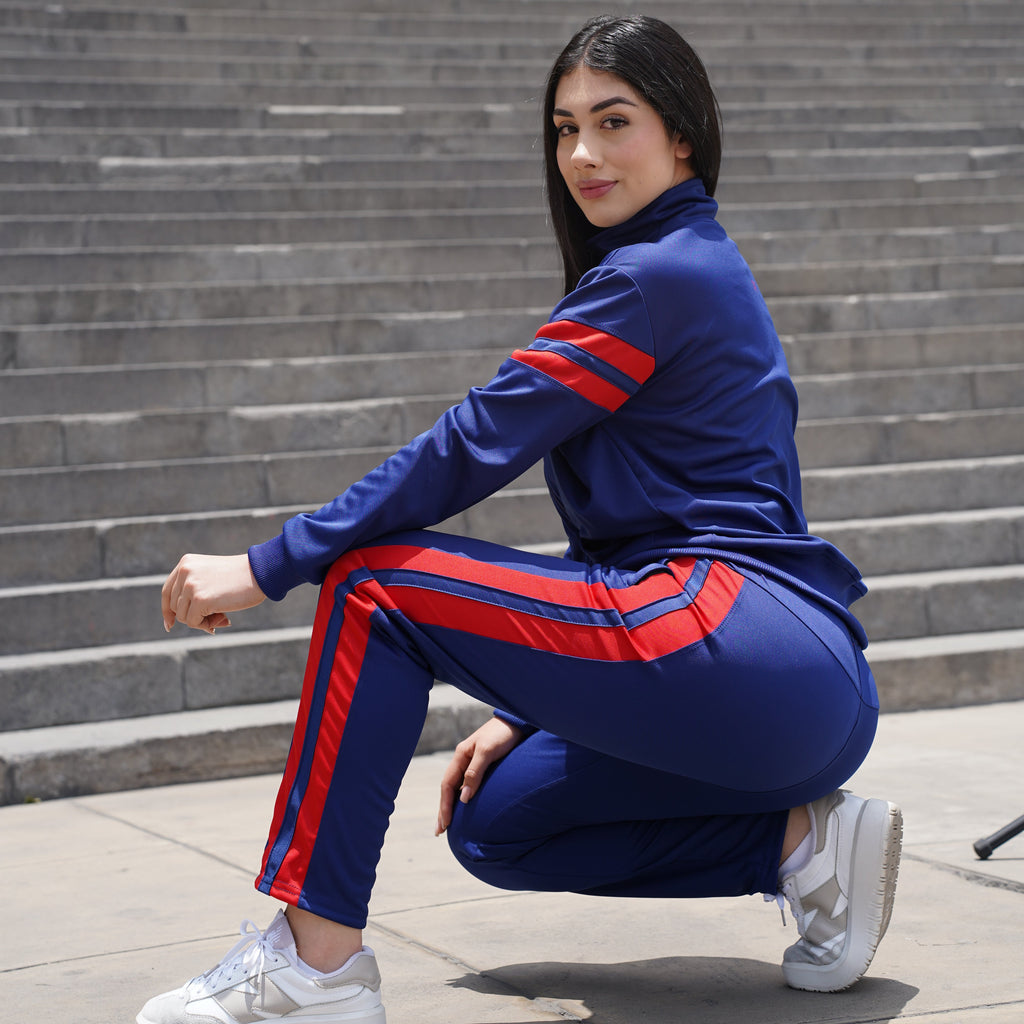 Buzo Conjunto Mujer Deportivo OPT OD125 Azul / Rojo